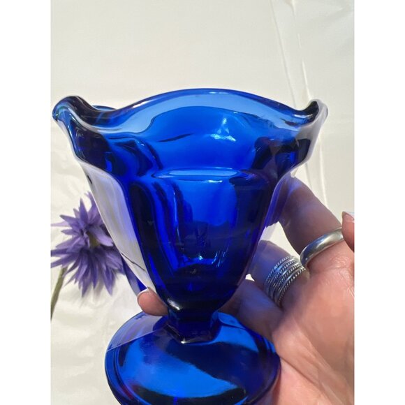 Vintage Anchor hocking Cobalt Blue Depression Glass - Picture 4 of 6